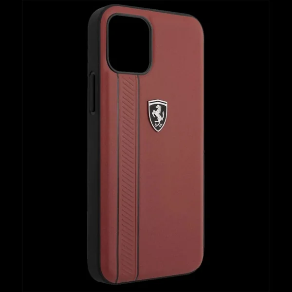 Ferrari coque iPhone 12 Pro (6.1") Cuir Rouge FEODIHCP12MRE