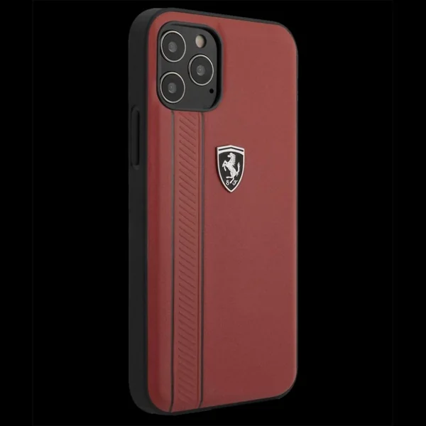 Ferrari coque iPhone 12 Pro (6.1") Cuir Rouge FEODIHCP12MRE