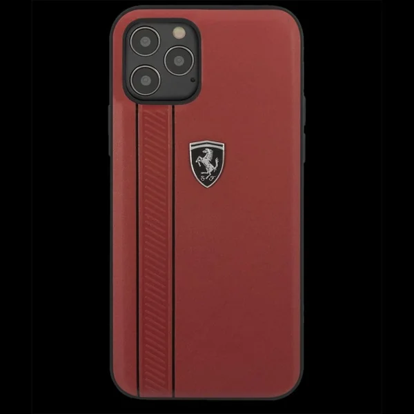 Ferrari coque iPhone 12 Pro (6.1") Cuir Rouge FEODIHCP12MRE