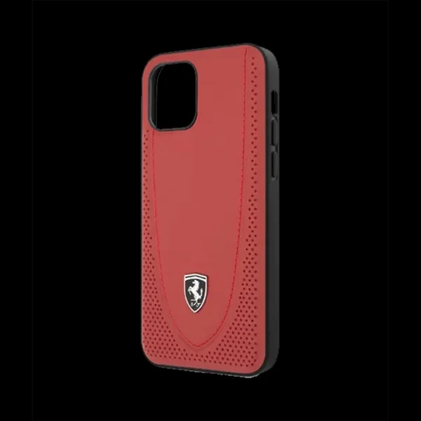 Ferrari coque iPhone 12 Pro (6.1") Cuir Rouge FEOGOHCP12MRE