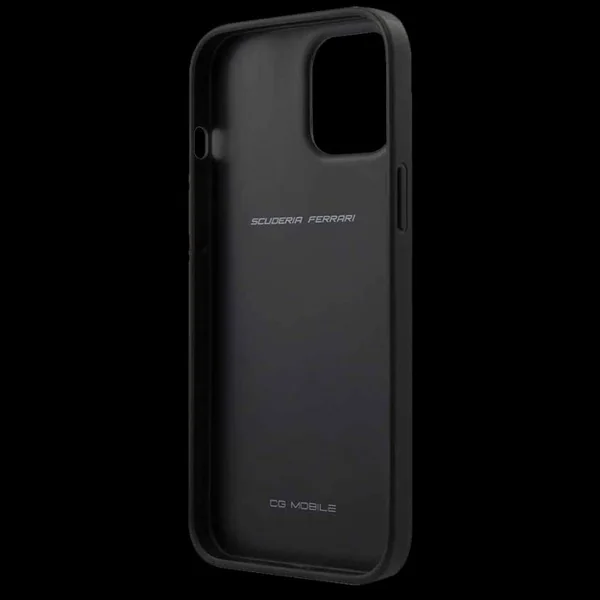 Ferrari coque iPhone 12 Pro Max (6.7") Cuir Noir FEODIHCP12LBK