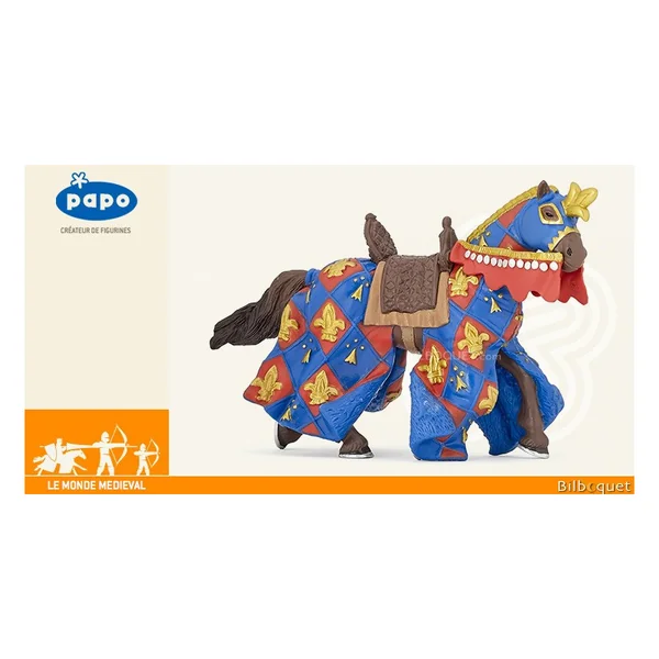 Figurine Cheval bleu fleur de lys