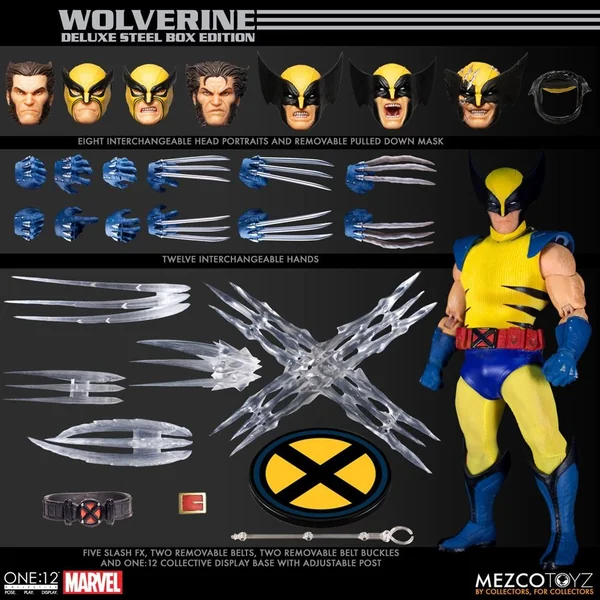 FIGURINE WOLVERINE MARVEL 1/12 STEELBOX DELUXE MEZCO TOYS