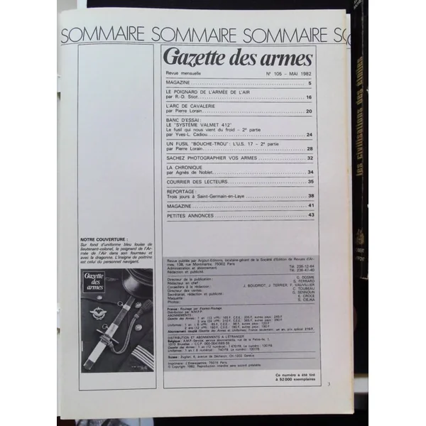 Gazette des armes N° d'Avril-Aout 1982 relié