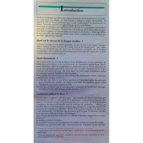 Grammaire pratique du néerlandais-