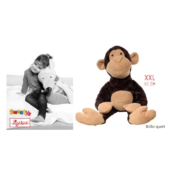 Grande Peluche Singe 80cm - Patchwork-Sweety