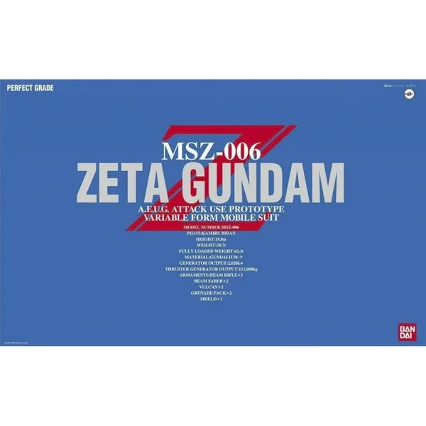 GUNDAM - Model Kit - Perfect Grade - Zeta MSZ-006 - 1/60 REPROD