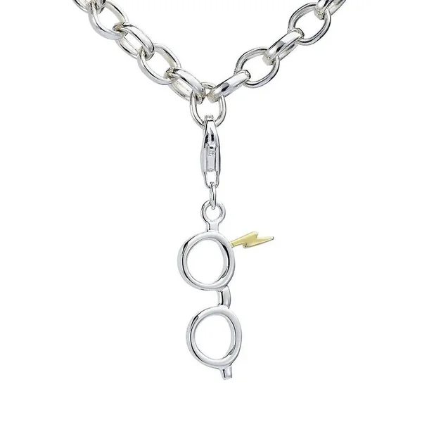 Harry Potter charm argent Clip-On Éclair avec des lunettes (argent sterling)
