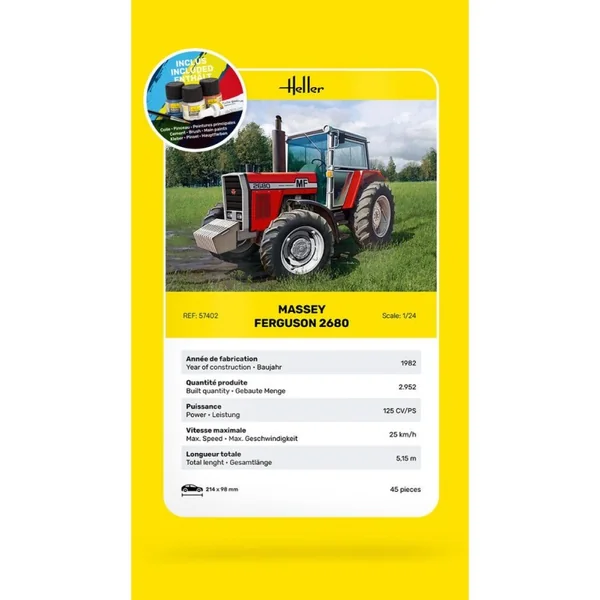 HELLER 57402 MAQUETTE STARTER KIT MASSEY FERGUSON 2680 1/24