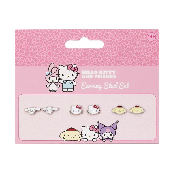 HELLO KITTY & Friends - Set de 3 Pairs de Clous d'Oreilles