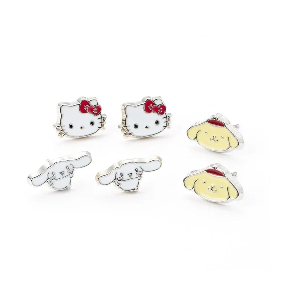 HELLO KITTY & Friends - Set de 3 Pairs de Clous d'Oreilles