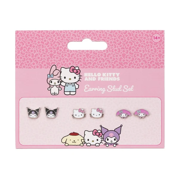 HELLO KITTY & Friends - Set de 3 Pairs de Clous d'Oreilles