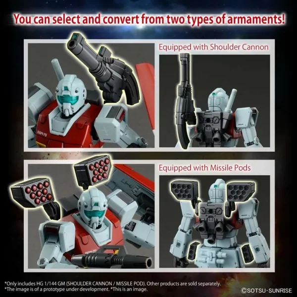 HG Gundam GM Shoulder Cannon / Missile Pod 1/144