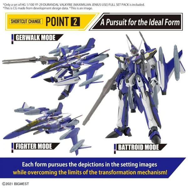 HG Yf-29 Durandal Valkyrie Maximilian Full Set Pack 1/100