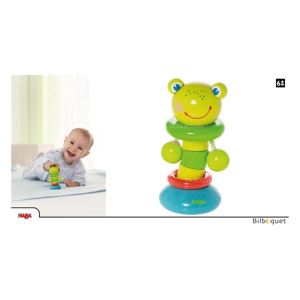 Hochet en bois Grenouille sonore
