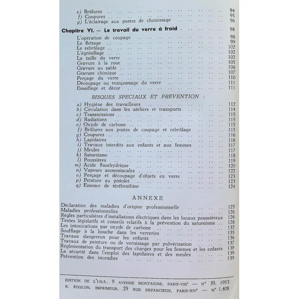 Hygiène et sécurité dans la verrerie à la main