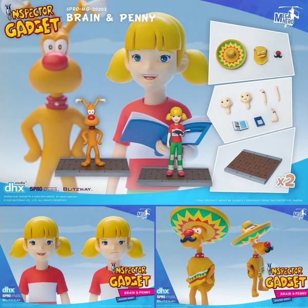INSPECTEUR GADGET Figurines Sophie & Fino MegaHero Blitzway