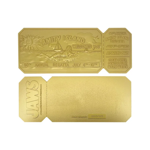 Jaws réplique 1/1 50th Anniversary Regatta Ticket 24k Gold Plated