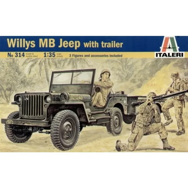 Jeep Willys US avec Remorque