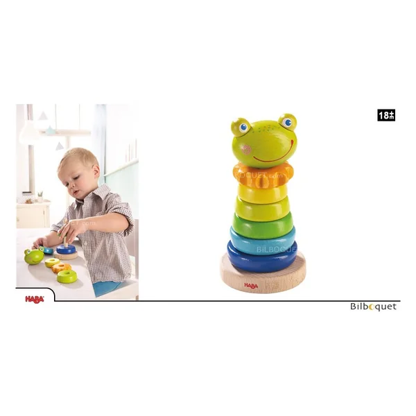 Jeu à enficher Grenouille - Jouet en bois