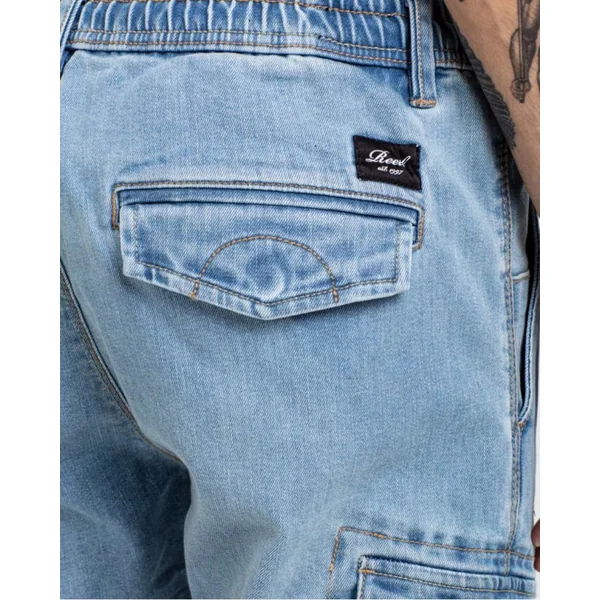 Jogger pant reel Reflex Rib Cargo Light Blue Grey Wash