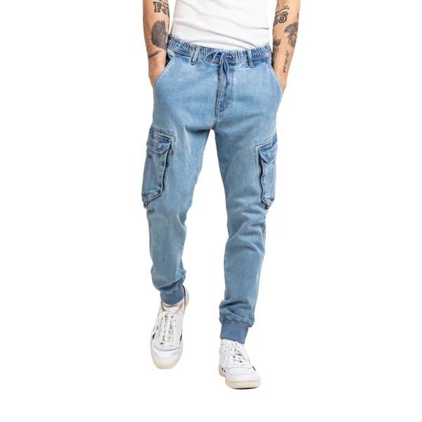 Jogger pant reel Reflex Rib Cargo Light Blue Grey Wash