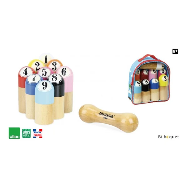 Jurassik' - Jeu de 9 quilles en bois - Jouets Vilac