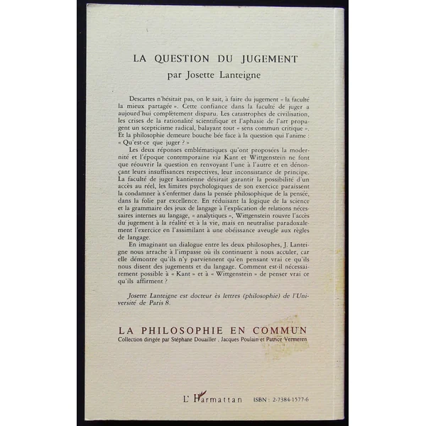 La question du jugement