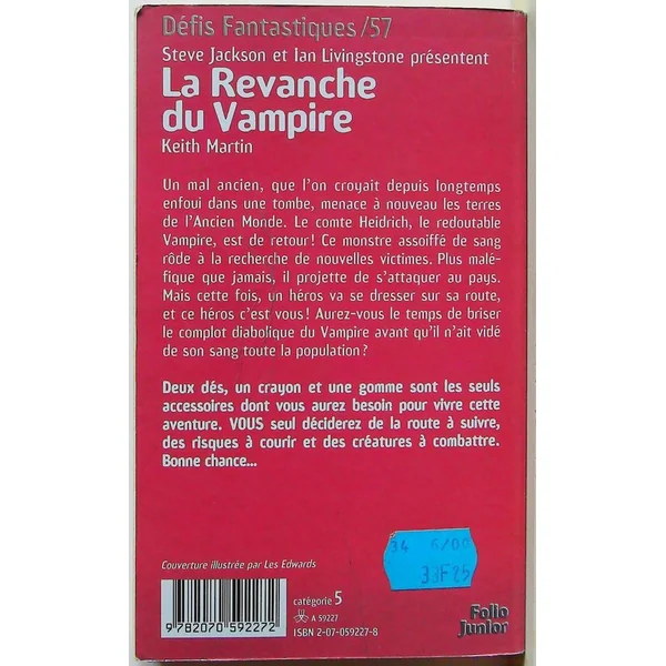 La revanche du vampire Un livre dont vous etes le héros