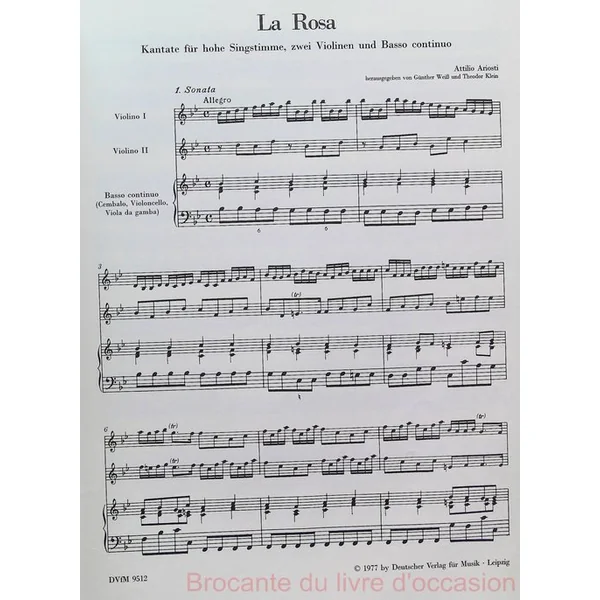 La rosa. Kantate – Partition- (Texte en Allemand)-+ 3 partitions détachables-