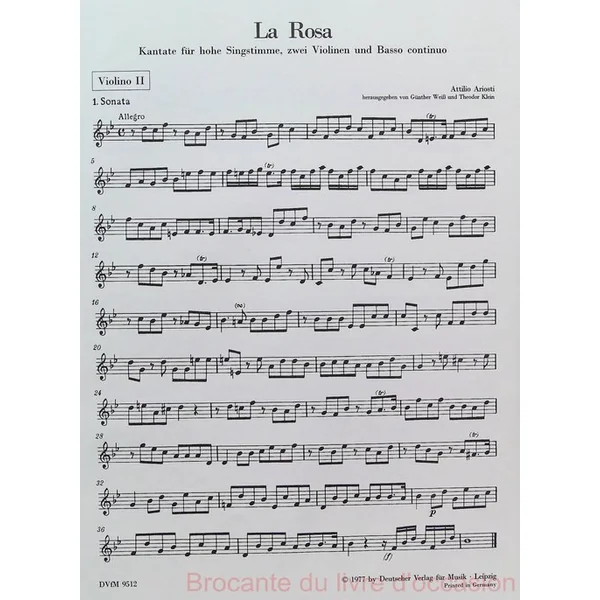 La rosa. Kantate – Partition- (Texte en Allemand)-+ 3 partitions détachables-