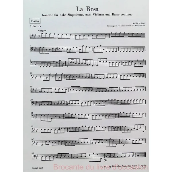 La rosa. Kantate – Partition- (Texte en Allemand)-+ 3 partitions détachables-