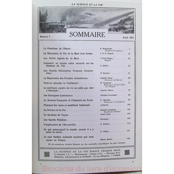 La science et la vie numéro 1 de 1913 (réédition de 1975)