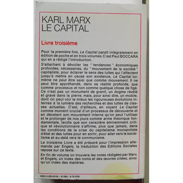 Le capital - Livre troisième