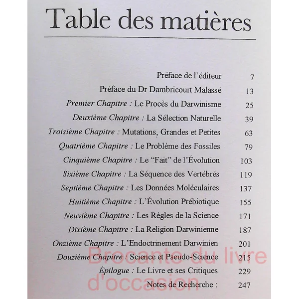 Le darwinisme en question - Science ou métaphysique ?-
