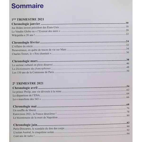 Le livre de l'année 2021-