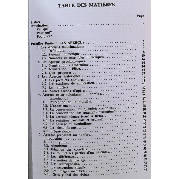 Le nombre et la numération-