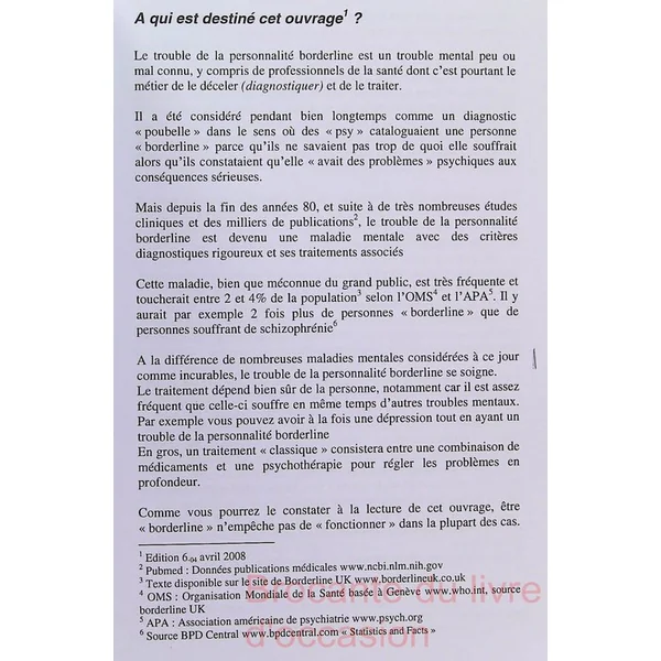 Le trouble de la personnalité borderline-
