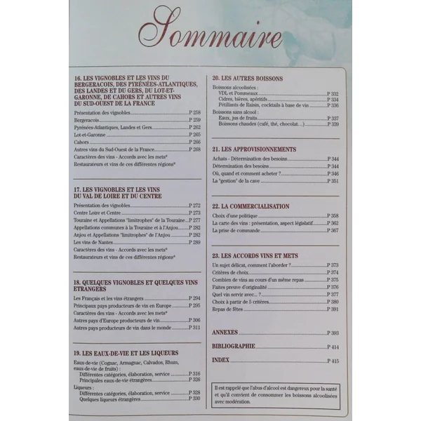Le vin et les vins au restaurant
