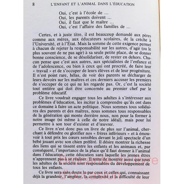 L’enfant et l’animal dans l’éducation