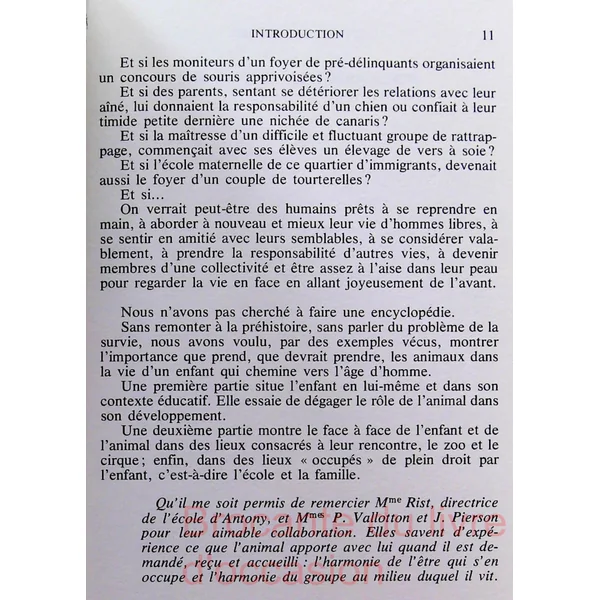 L’enfant et l’animal dans l’éducation