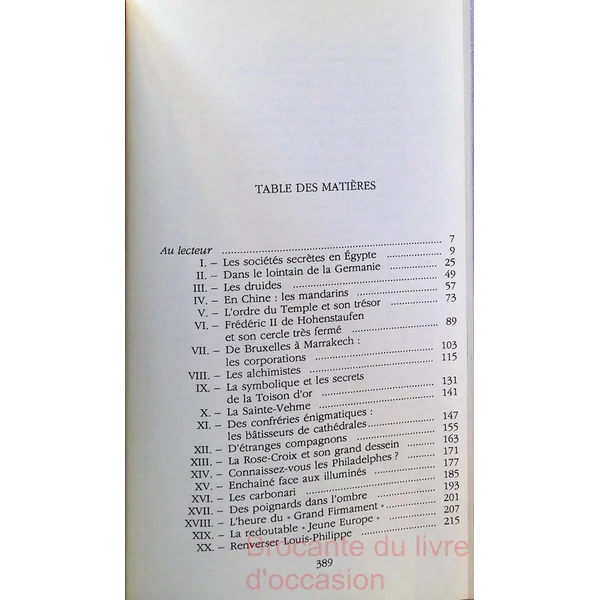 Les sociétés secrètes et leurs mystères