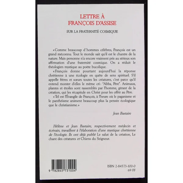 Lettre à François d'Assise sur la fraternité cosmique