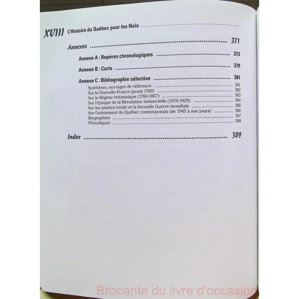 L'Histoire du Québec pour les Nuls