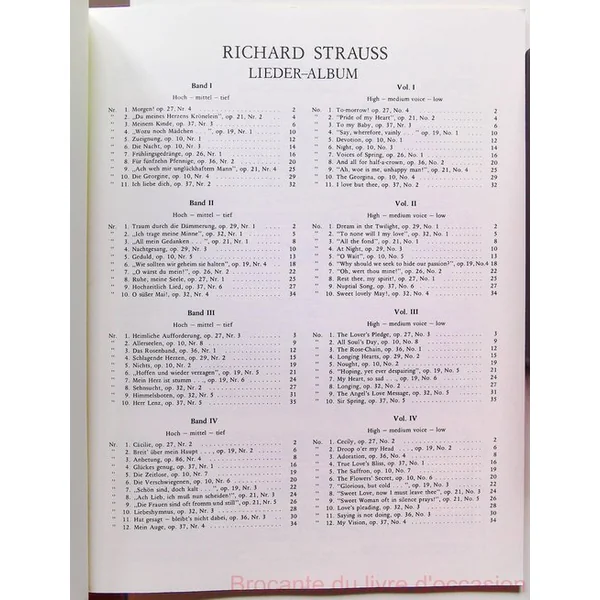 Lieder Album Vol. 1- Richard Strauss Partition