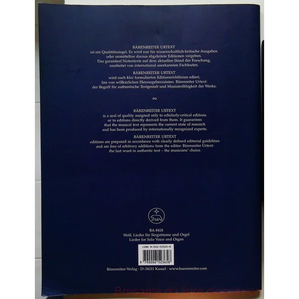 Lieder f"ur Singstimme und Orgel Max Reger Partition-
