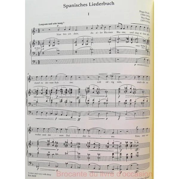 Lieder f"ur Singstimme und Orgel Max Reger Partition-