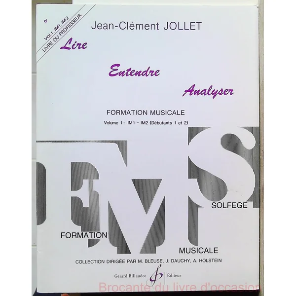 Lire entendre analyser volume 1 professeur (Partition)
