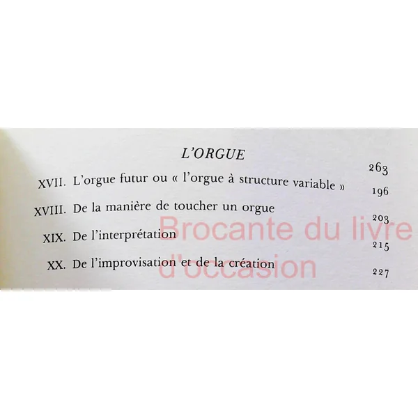 L'Orgue : Souvenir et Avenir-