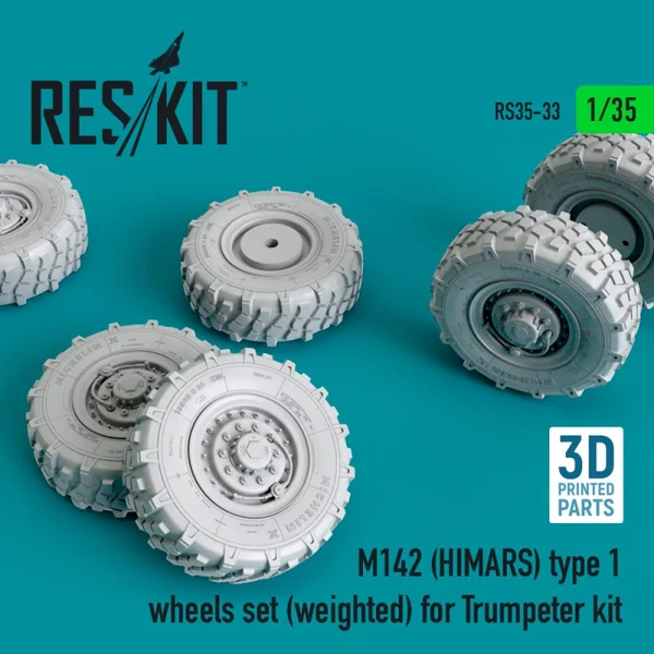 M142 (HIMARS) type 1 wheels set (weighted) for Trumpeter kit
